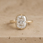 3 CT Cushion Lab-Grown Diamond Georgian-Inspired Compass-Prong Engagement Ring