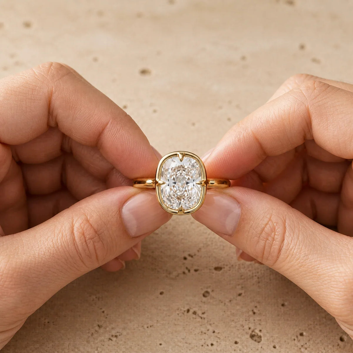 3 CT Cushion Lab-Grown Diamond Georgian-Inspired Compass-Prong Engagement Ring