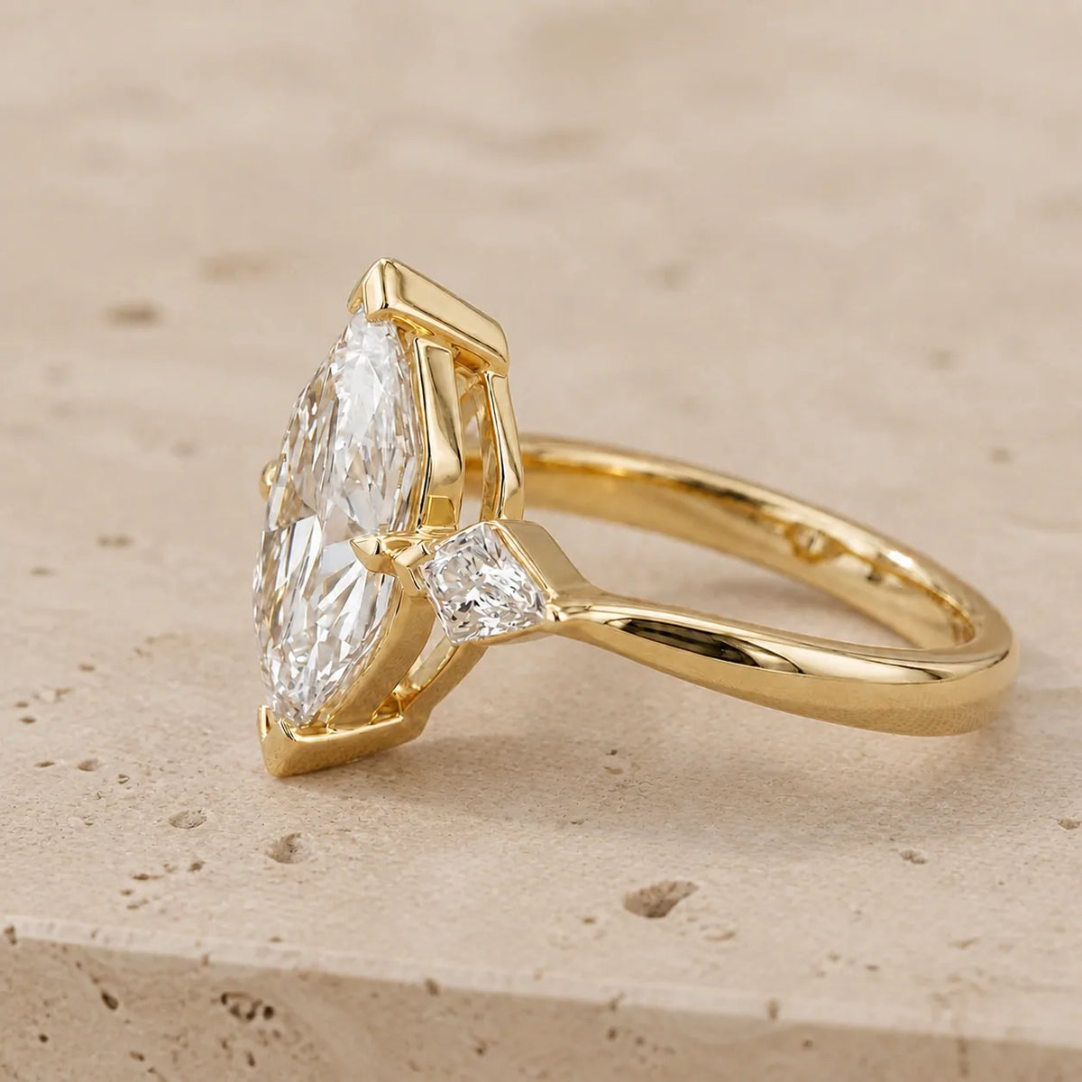 3 CT Dutch Marquise Lab-Grown Diamond Three-Stone Engagement Ring