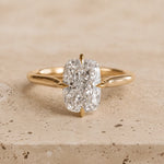 3 CT Elongated Cushion Lab-Grown Diamond Compass-Prong Engagement Ring