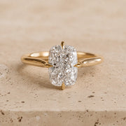 3 CT Elongated Cushion Lab-Grown Diamond Compass-Prong Engagement Ring