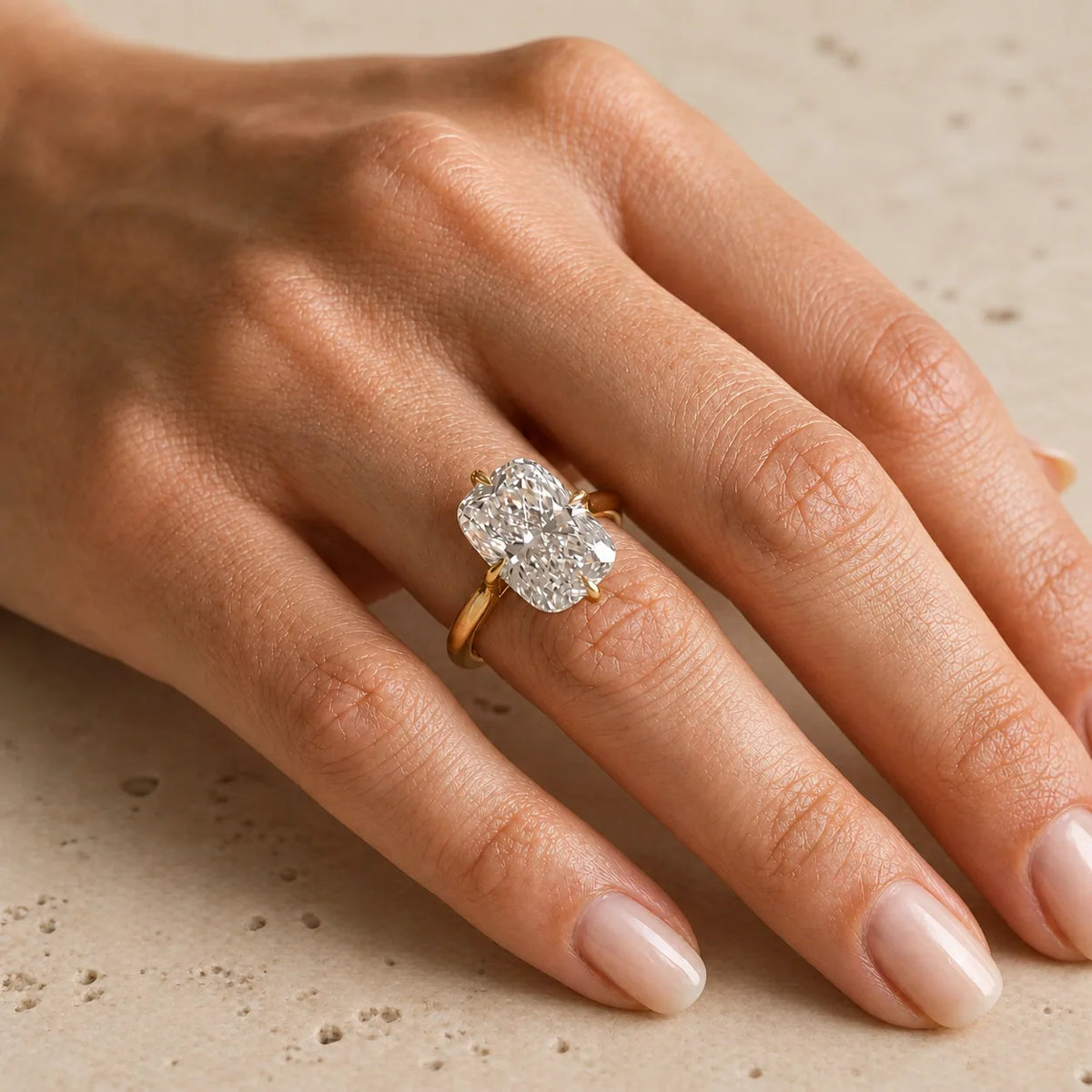 3 CT Elongated Cushion Lab-Grown Diamond Compass-Prong Engagement Ring