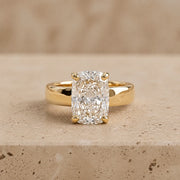 3 CT Elongated Cushion Lab-Grown Diamond Wide-Band Engagement Ring