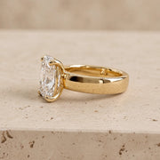 3 CT Elongated Cushion Lab-Grown Diamond Wide-Band Engagement Ring