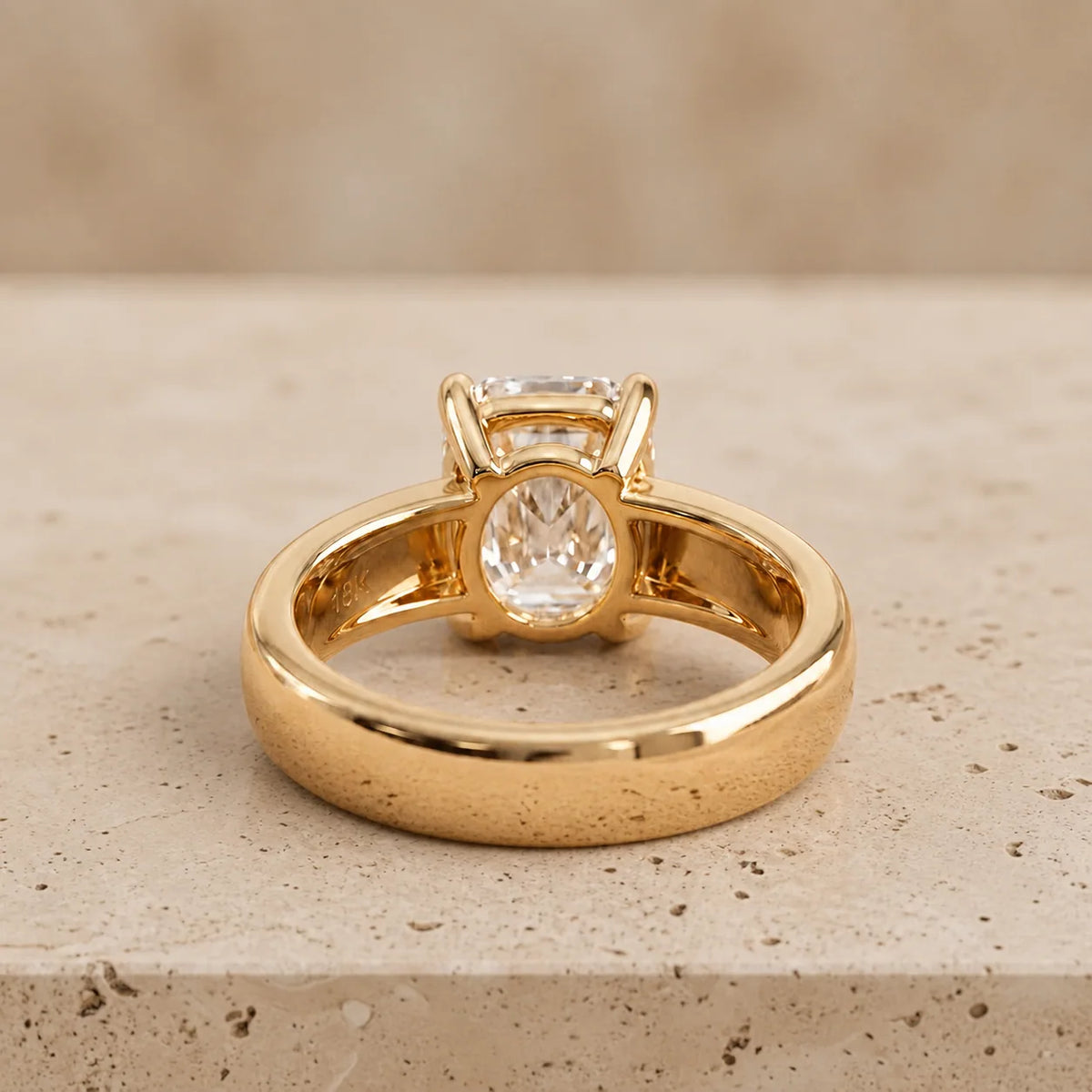 3 CT Elongated Cushion Lab-Grown Diamond Wide-Band Engagement Ring