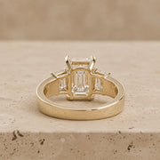 3 CT Emerald Lab-Grown Diamond Channel-Set Band Engagement Ring