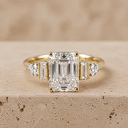 3 CT Emerald Lab-Grown Diamond Five-Stone Engagement Ring