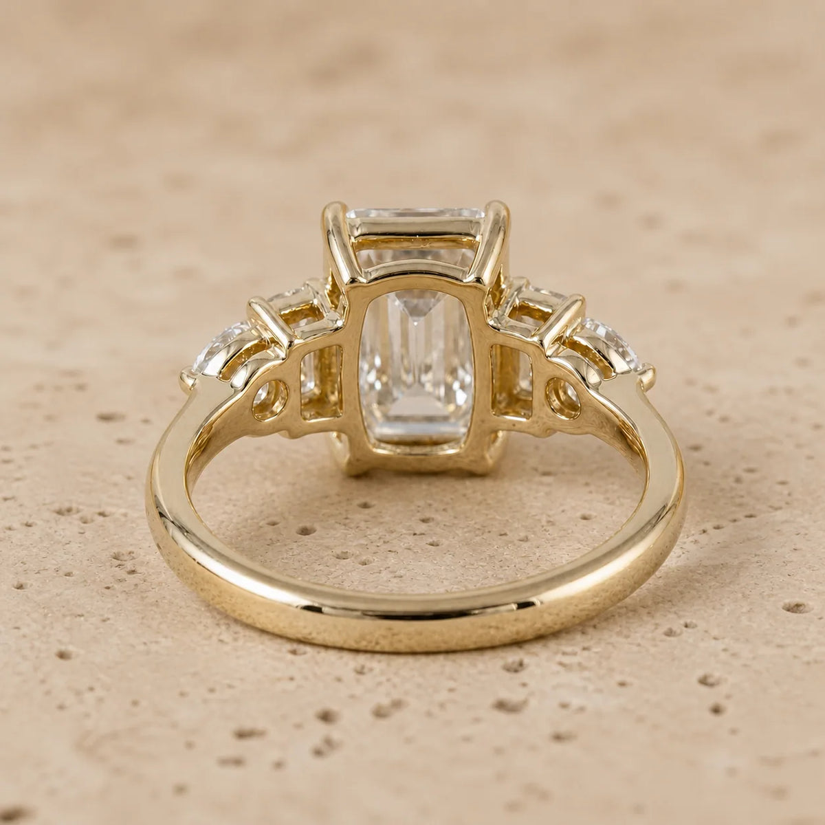 3 CT Emerald Lab-Grown Diamond Five-Stone Engagement Ring