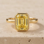 3 CT Fancy Vivid Yellow Emerald Lab-Grown Diamond Engagement Ring