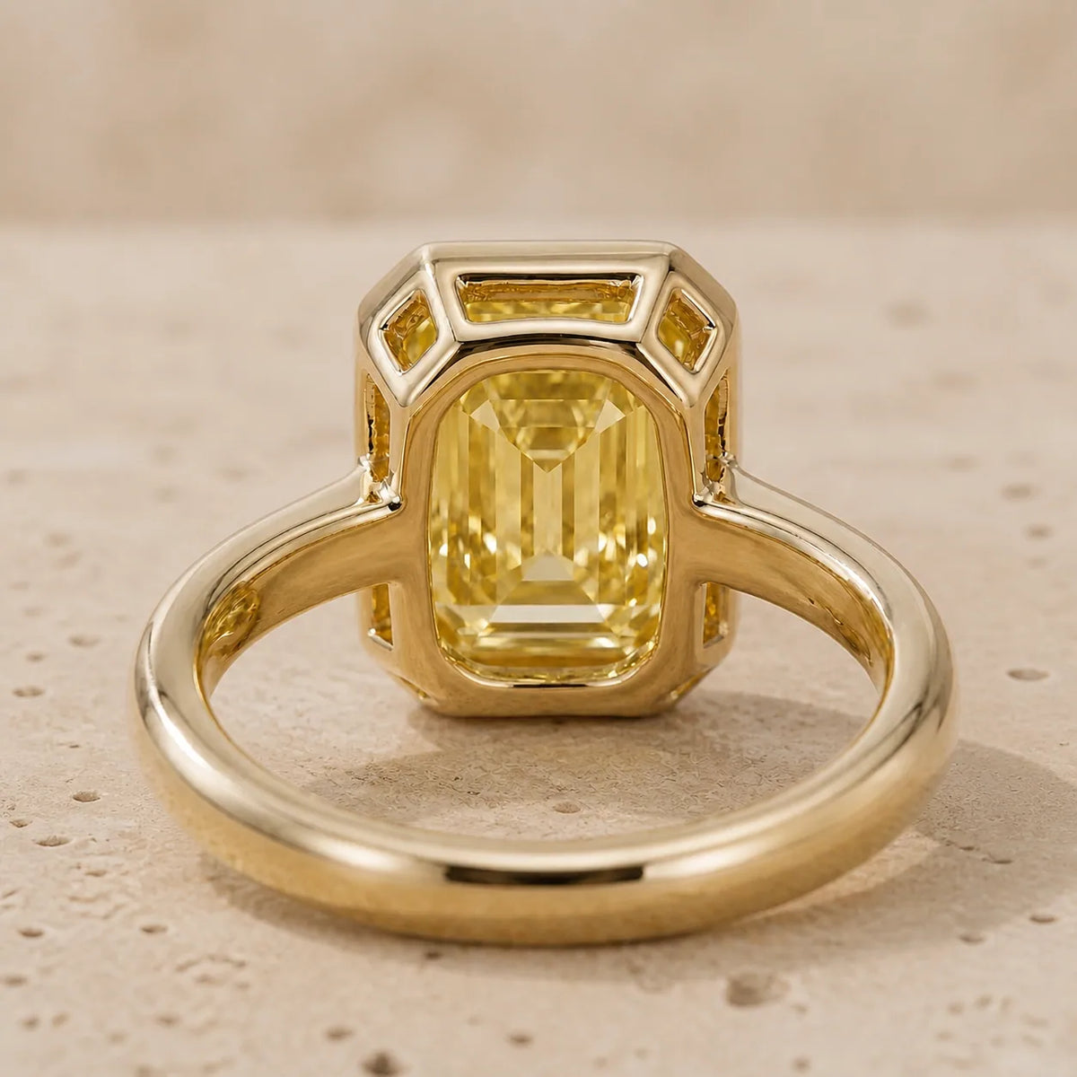 3 CT Fancy Vivid Yellow Emerald Lab-Grown Diamond Engagement Ring
