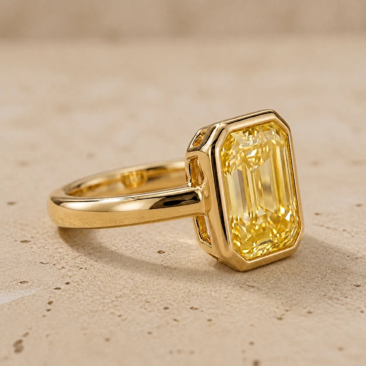 3 CT Fancy Vivid Yellow Emerald Lab-Grown Diamond Engagement Ring