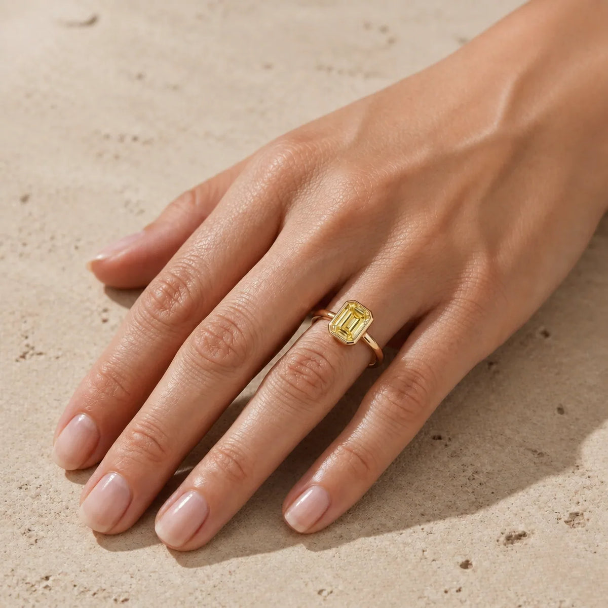 3 CT Fancy Vivid Yellow Emerald Lab-Grown Diamond Engagement Ring