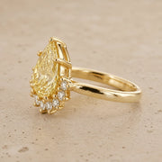 3 CT Fancy Vivid Yellow Pear Lab-Grown Diamond Engagement Ring