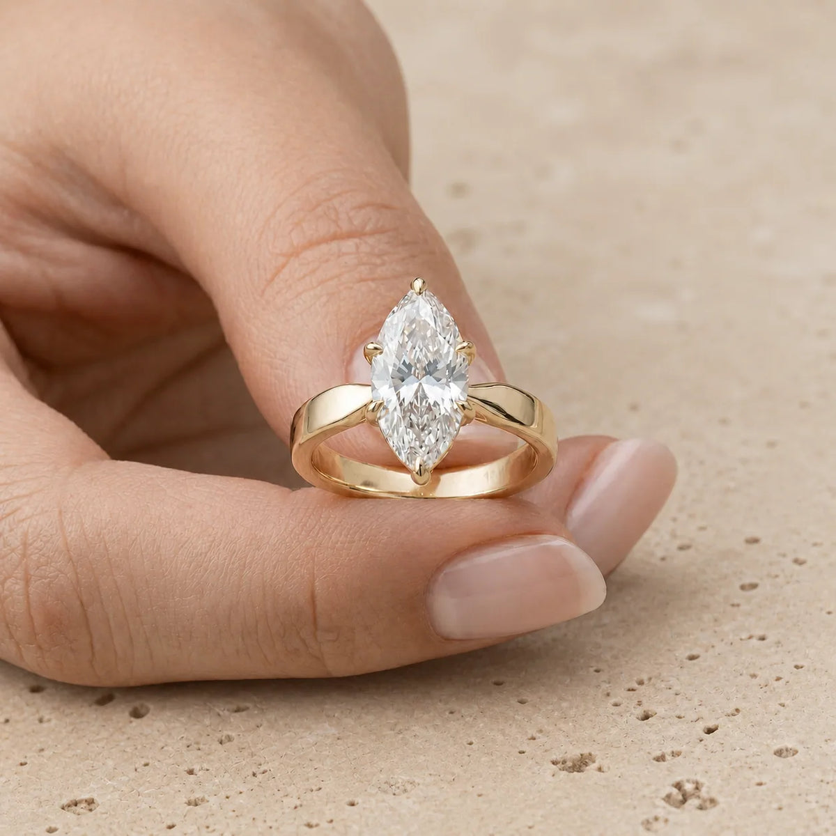 3 CT Marquise Lab-Grown Diamond Engagement Ring