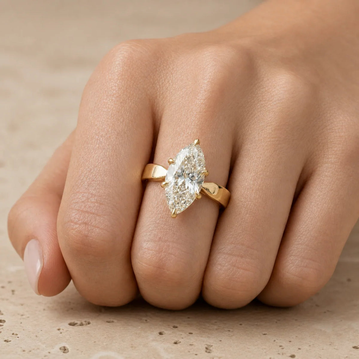 3 CT Marquise Lab-Grown Diamond Engagement Ring