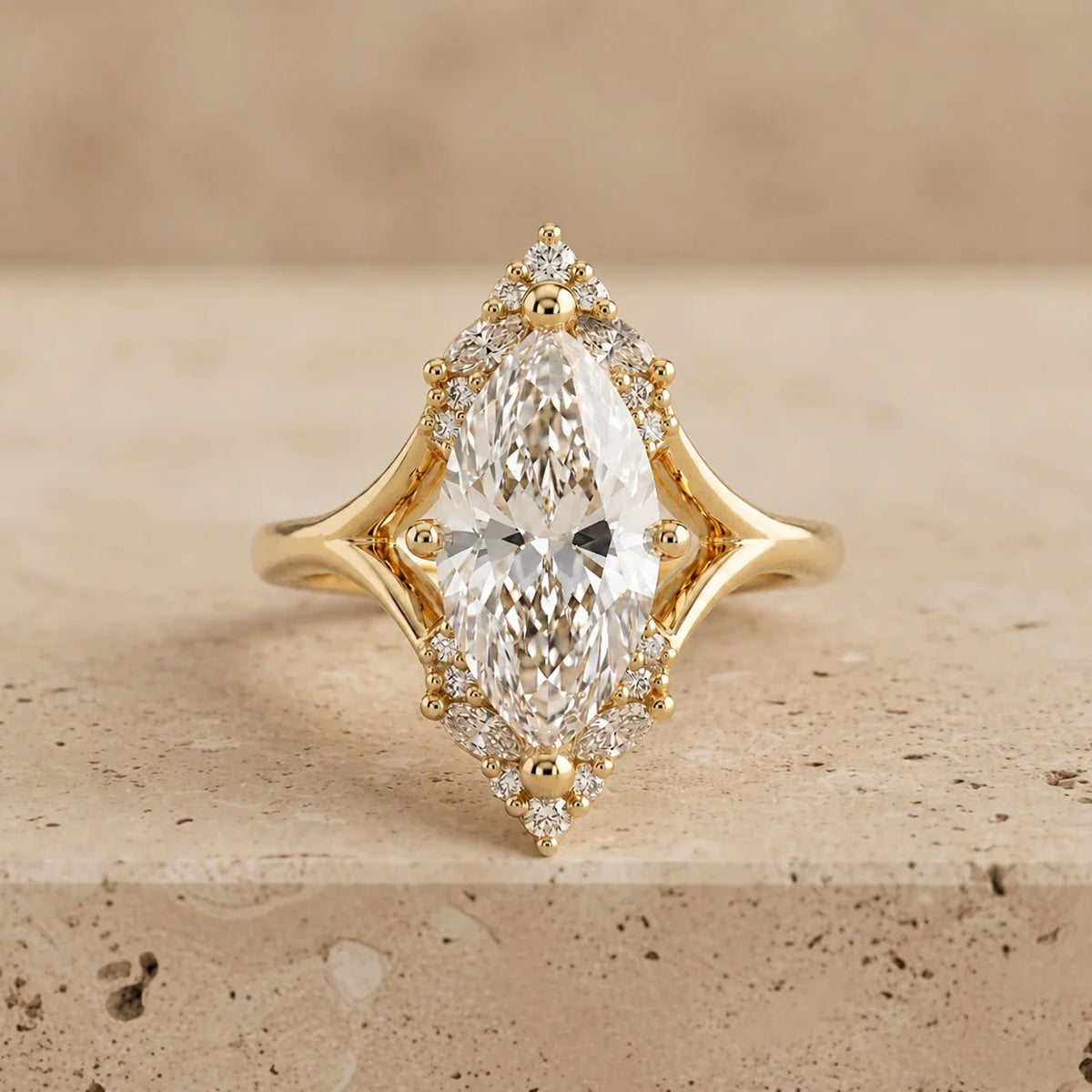 3 CT Marquise Lab-Grown Diamond Split-Shank Engagement Ring