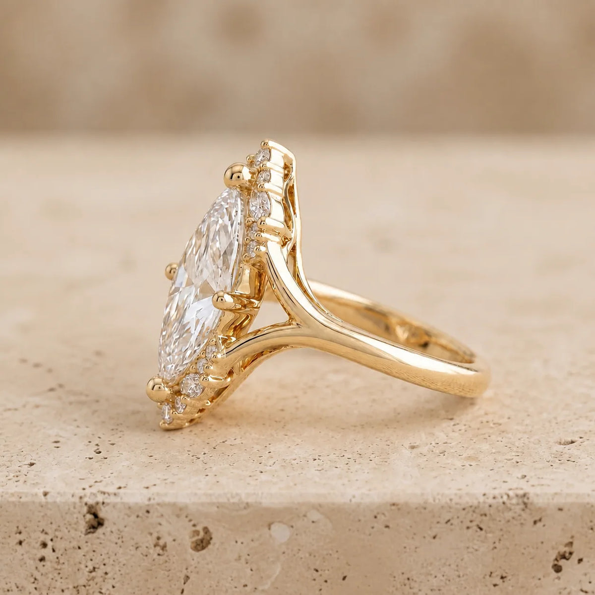 3 CT Marquise Lab-Grown Diamond Split-Shank Engagement Ring