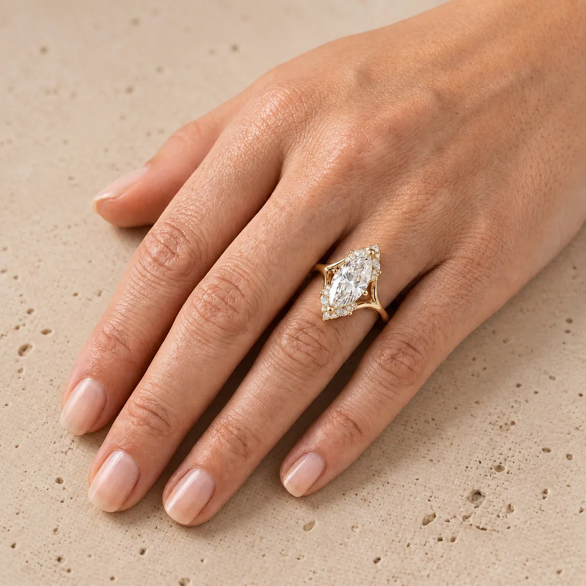 3 CT Marquise Lab-Grown Diamond Split-Shank Engagement Ring