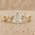 3 CT Marquise Lab-Grown Diamond Vintage-Inspired Nature-Inspired Engagement Ring