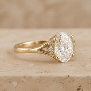 3 CT Oval Lab-Grown Diamond Art Deco Split-Shank Engagement Ring