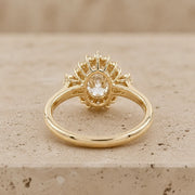 3 CT Oval Lab-Grown Diamond Art Deco Starburst Engagement Ring