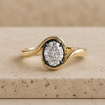 3 CT Oval Lab-Grown Diamond Bezel-Set Bypass Engagement Ring