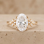 3 CT Oval Lab-Grown Diamond Cluster Engagement Ring