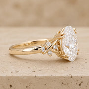 3 CT Oval Lab-Grown Diamond Cluster Engagement Ring