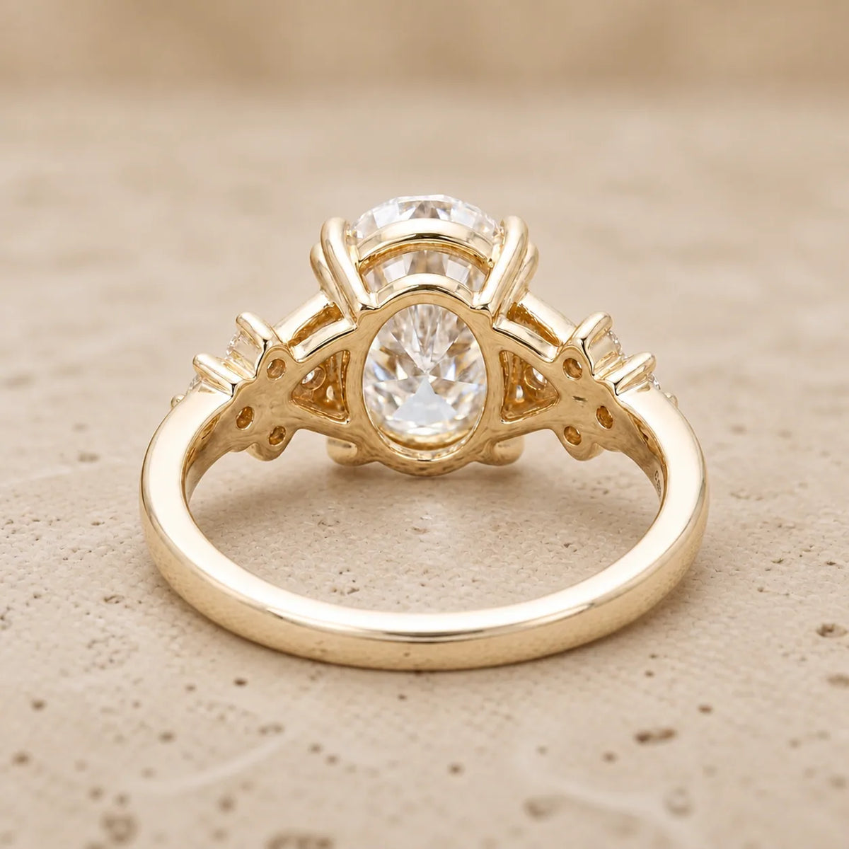 3 CT Oval Lab-Grown Diamond Cluster Engagement Ring