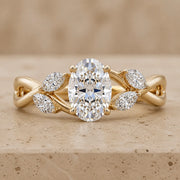 3 CT Oval Lab-Grown Diamond Nature-Inspired Engagement Ring