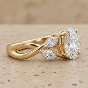 3 CT Oval Lab-Grown Diamond Nature-Inspired Engagement Ring