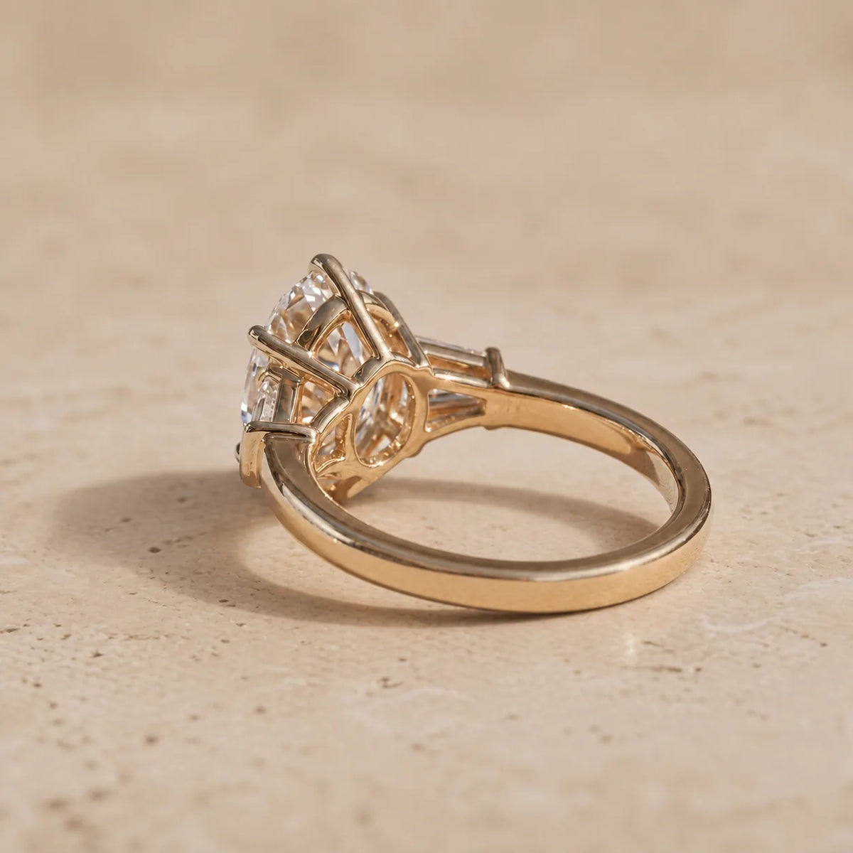 3 CT Oval Lab-Grown Diamond Three-Stone Engagement Ring