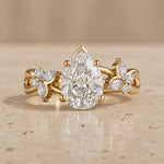 3 CT Pear Lab-Grown Diamond Nature-Inspired Leaf & Vine Engagement Ring