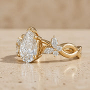 3 CT Pear Lab-Grown Diamond Nature-Inspired Leaf & Vine Engagement Ring