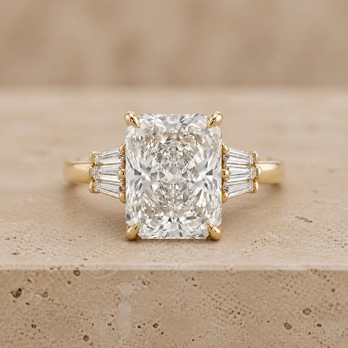 3 CT Radiant Lab-Grown Diamond Engagement Ring