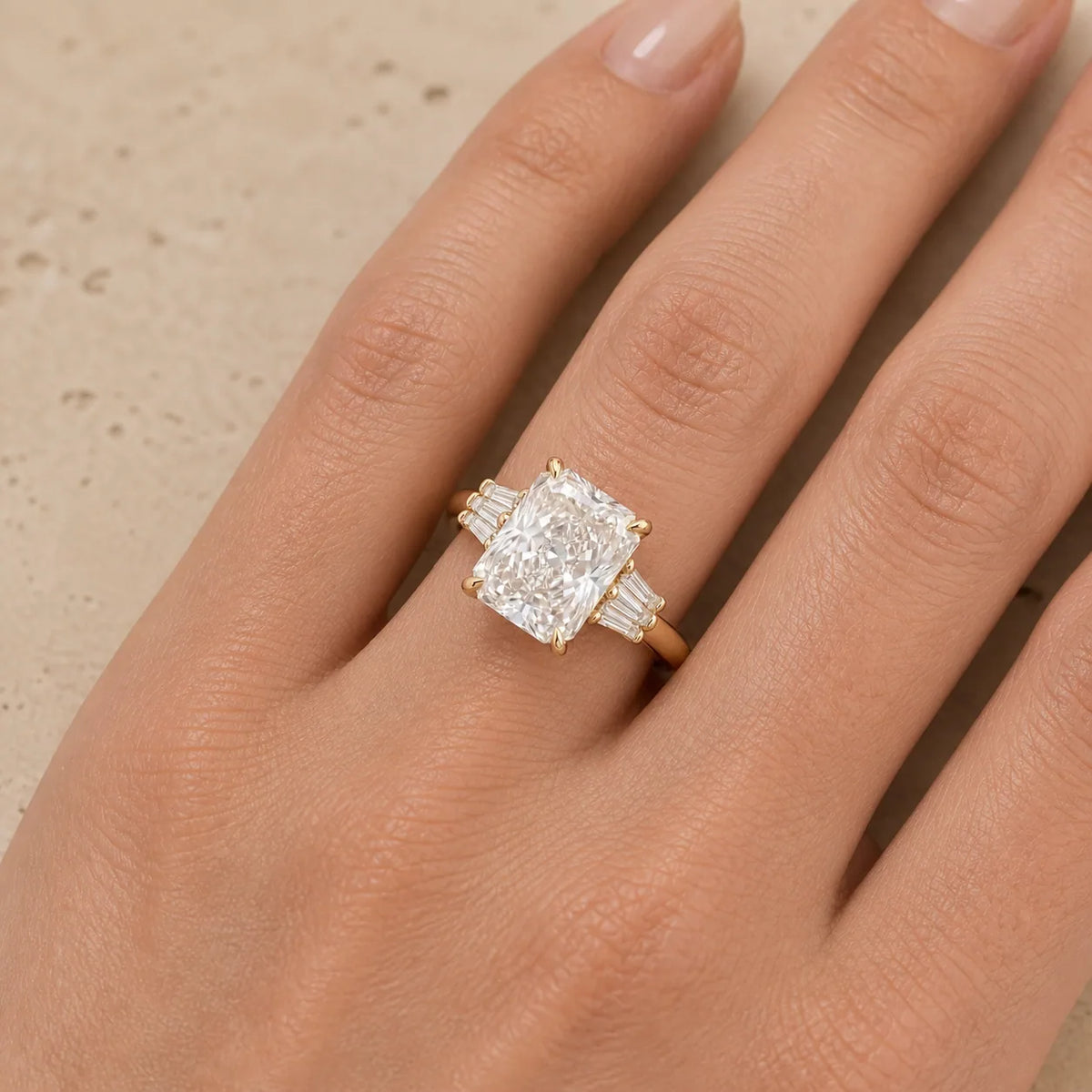 3 CT Radiant Lab-Grown Diamond Engagement Ring