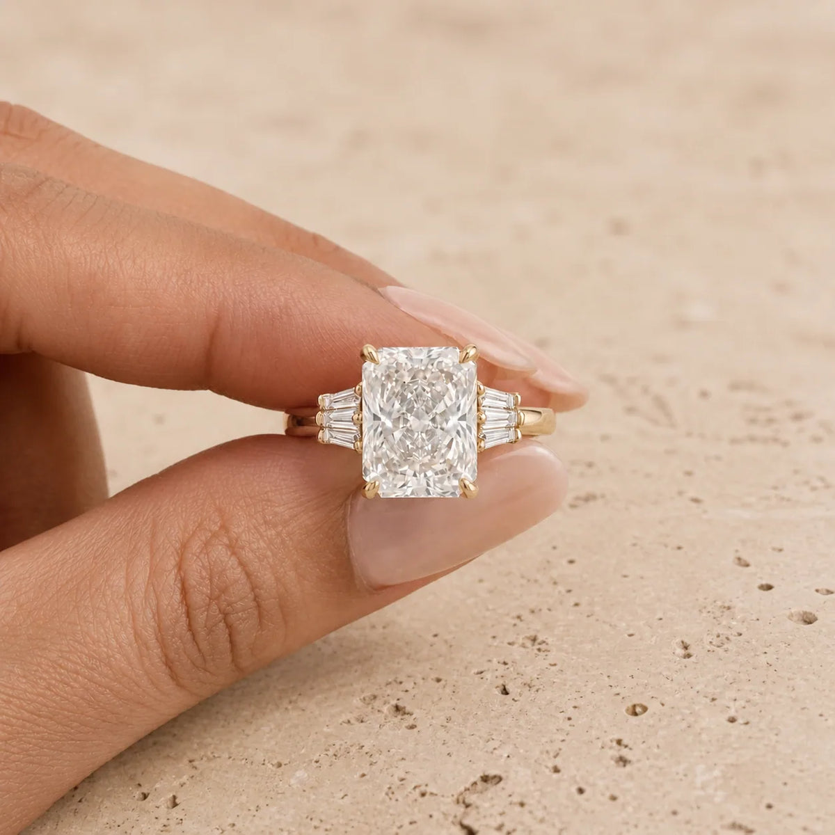 3 CT Radiant Lab-Grown Diamond Engagement Ring