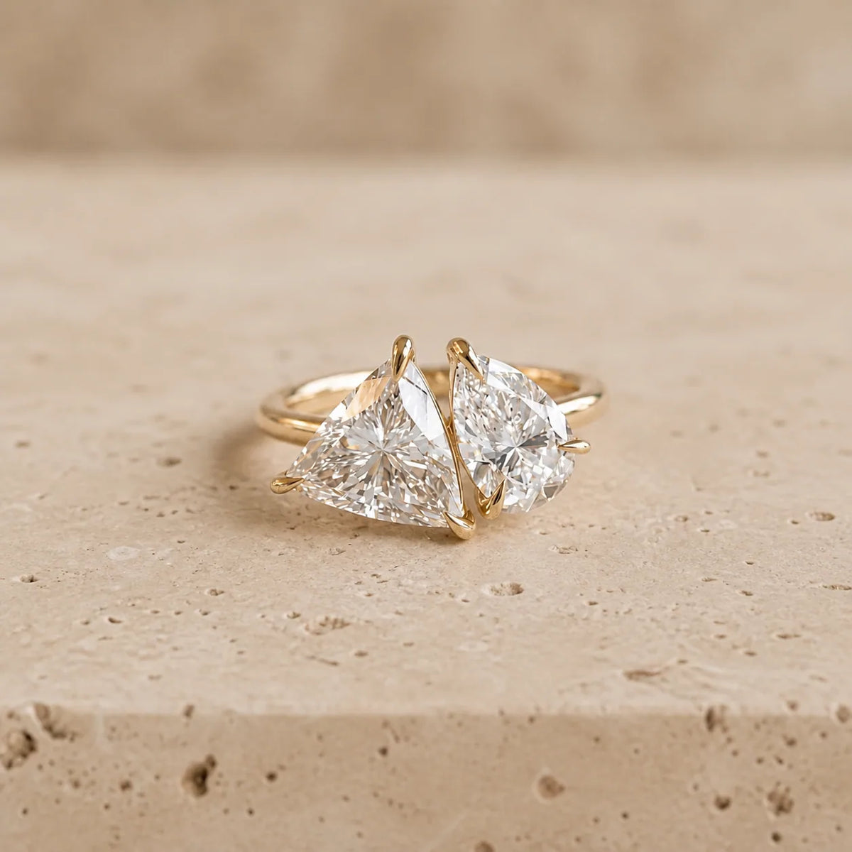 3 CT Trillion Lab-Grown Diamond Toi et Moi Ring