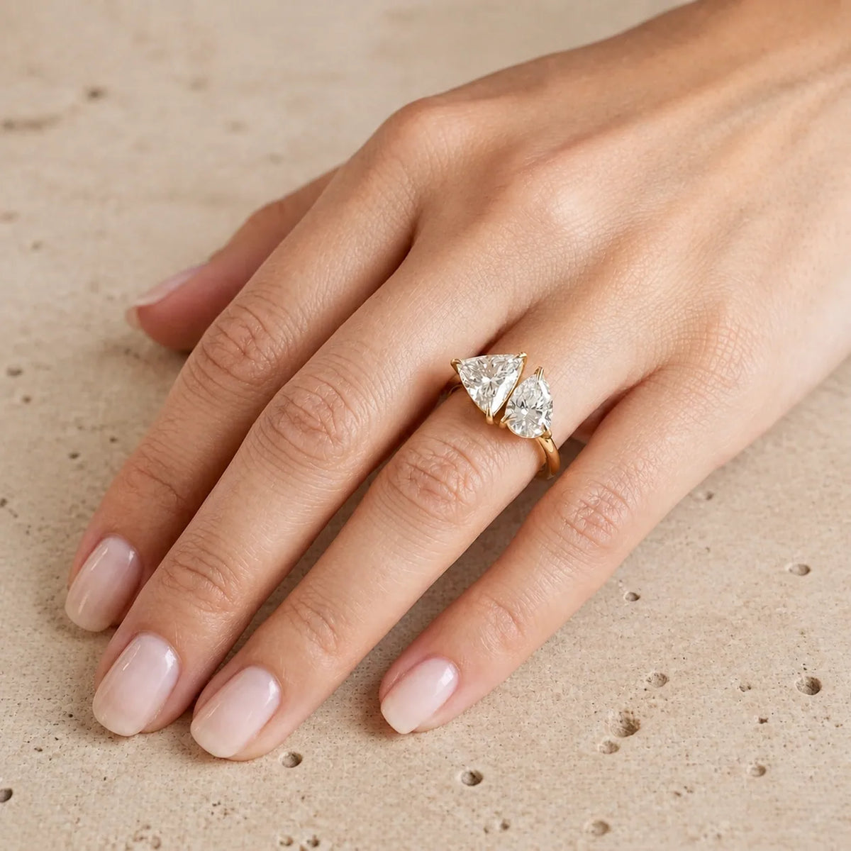 3 CT Trillion Lab-Grown Diamond Toi et Moi Ring