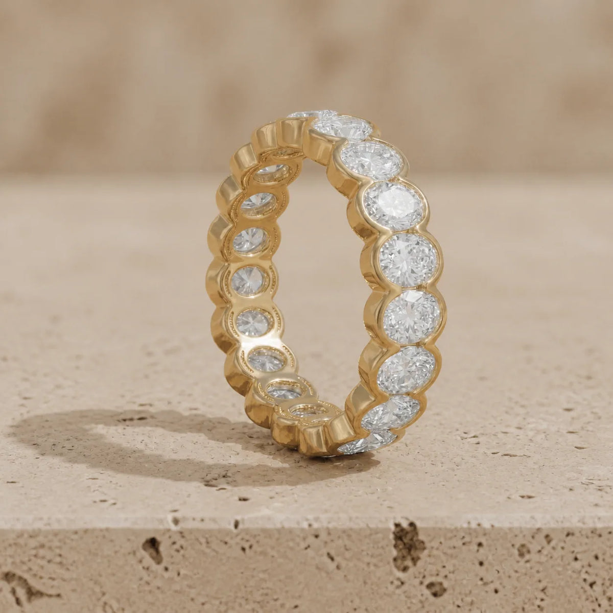 3.50 CTW Oval Lab-Grown Diamond Bezel-Set Full Eternity Band