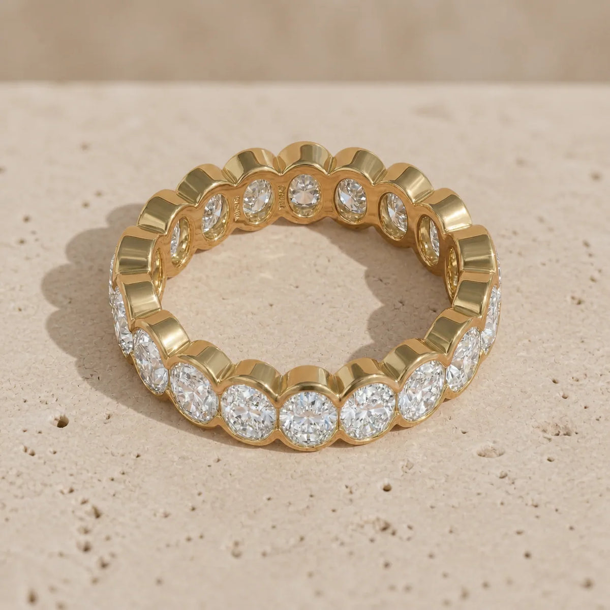 3.50 CTW Oval Lab-Grown Diamond Bezel-Set Full Eternity Band