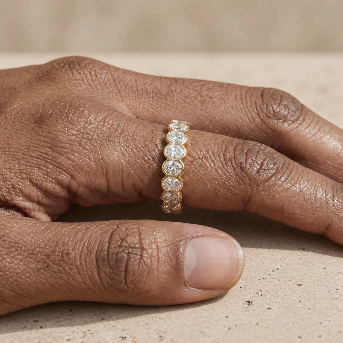 3.50 CTW Oval Lab-Grown Diamond Bezel-Set Full Eternity Band