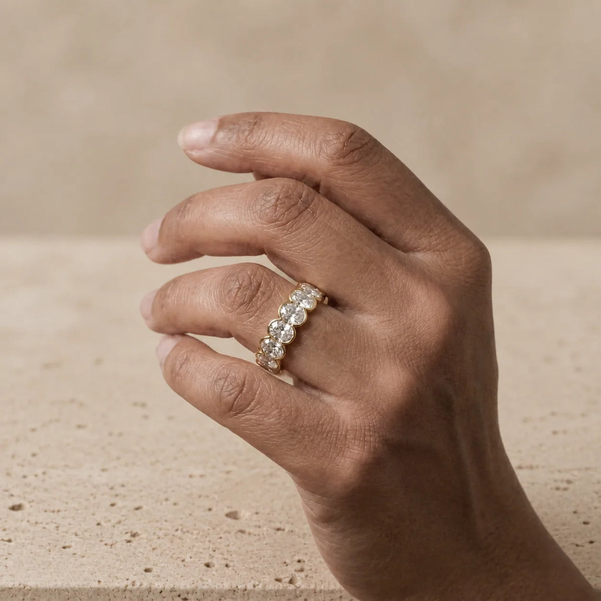 3.50 CTW Oval Lab-Grown Diamond Bezel-Set Full Eternity Band