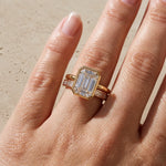 3 CT Emerald Cut Lab-Grown Diamond Bezel-Set Engagement Ring