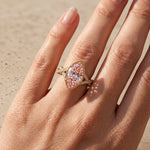 3 CT Fancy Pink Marquise Cut Lab-Grown Diamond Classic Engagement Ring