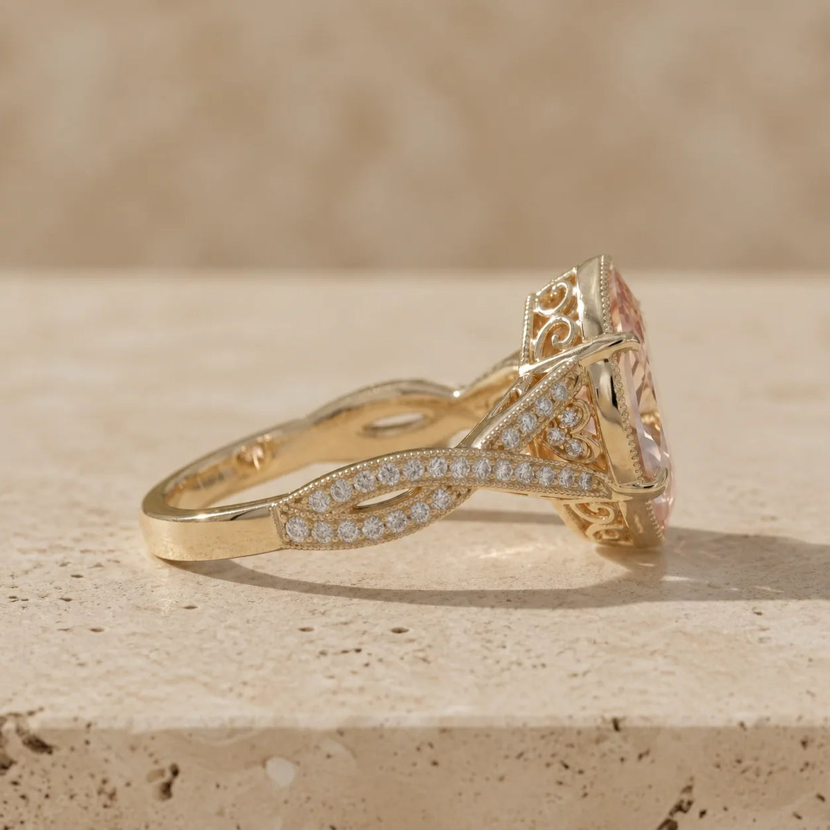 3 CT Fancy Pink Marquise Cut Lab-Grown Diamond Classic Engagement Ring