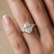 3 CT Oval Cut Lab-Grown Diamond Bezel-Set Three-Stone Engagement Ring