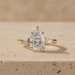 3 CT Pear Cut Lab-Grown Diamond Three-Stone Engagement Ring