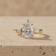 3 CT Pear Cut Lab-Grown Diamond Three-Stone Engagement Ring