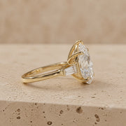 3 CT Pear Cut Lab-Grown Diamond Three-Stone Engagement Ring